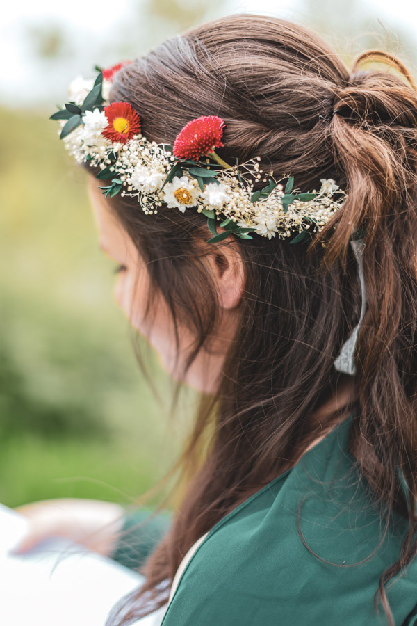 couronne bohème en fleur de la mariée, Mariage Perros-Guirec