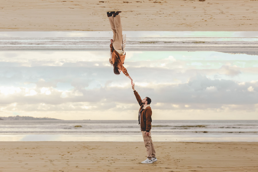 photo de couple creative double exposition artistique