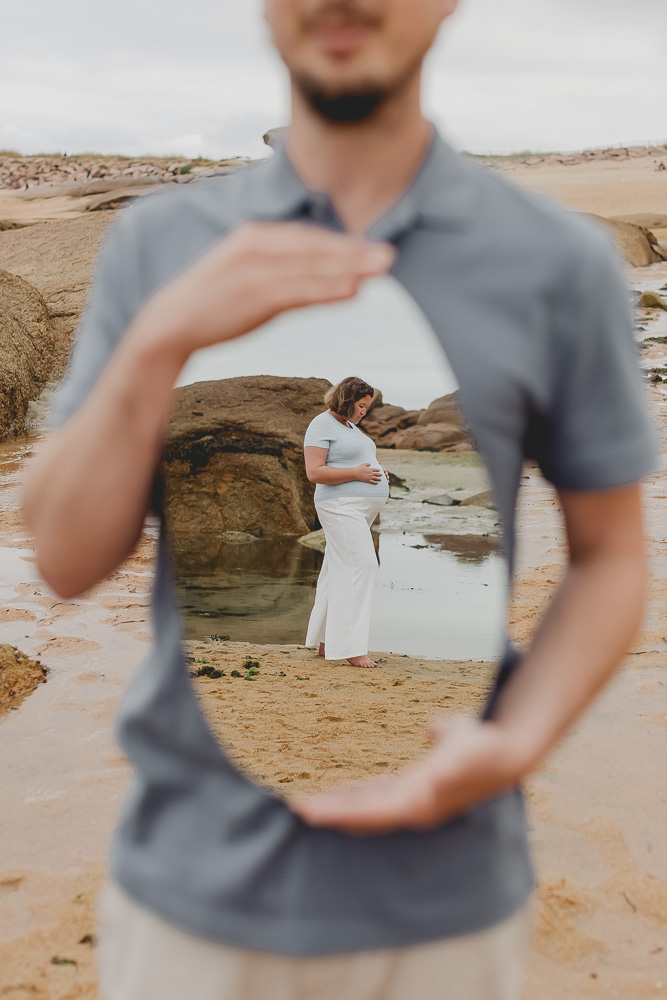 reflet miroir photo creative couple plage